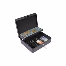 Cassetta di sicurezza Arregui modello Cashier Clip . Piccola cassaforte portatile appositamente progettata per custodire i co ...