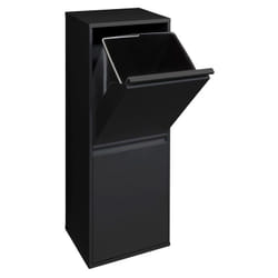 Basic Pattumiera per raccolta differenziata, 2 secchi, mobile d'acciaio per differenziata, 2 x 17 l (34 l) Nero CR206-B - Arregui