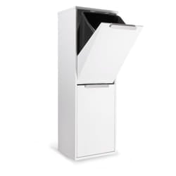 Ecoclas Pattumiera per raccolta differenziata, mobile d'acciaio per differenziata, bianco 2 secchi 2 x 17 l (34 l) - Arregui