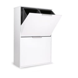 Ecoclas Pattumiera per raccolta differenziata, mobile d'acciaio per differenziata, bianco 4 secchi 4 x 17 l (68 l) - Arregui