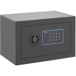 Arregui - blue Cassaforte elettronica con codice, sicura e facile da usare, per casa, 20 x 31 x 20 cm, 10 l, Grigio