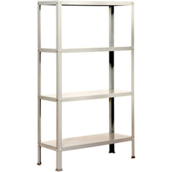 Scaffale in metallo Simon Rack con viti colore bianco 4 ripiani 1600x800x300 mm Made in Spain