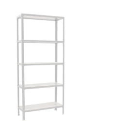 Scaffale in metallo Simon Rack senza viti colore bianco 5 ripiani 1800x800x300 mm Made in Spain