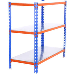 Scaffale in metallo Simon Rack senza viti colore blu/arancio/galvanizzato 3 ripiani 1000x1100x500 mm Made in Spain