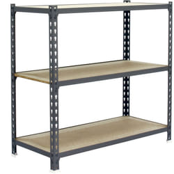 Scaffale in metallo Simon Rack senza viti colore grigio/legno 3 ripiani 1000x900x500 mm Made in Spain