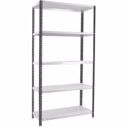 Scaffale in metallo con viti, colore ANTRACITA/BIANCO.Ha 5 ripiani. Le dimensioni di questa libreria sono: 2000x1000x300 mm.  ...