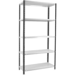 Scaffale in metallo Simon Rack con viti colore antracite/bianco 5 ripiani 2000x1000x300 mm Made in Spain