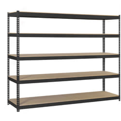 Scaffale in metallo Simon Rack senza viti colore antracite/legno 5 ripiani 2500x1500x600 mm Made in Spain
