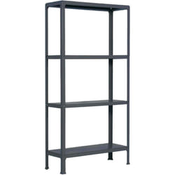 Scaffale in metallo Simon Rack senza viti colore antracite 4 ripiani 1600x1000x300 mm Made in Spain