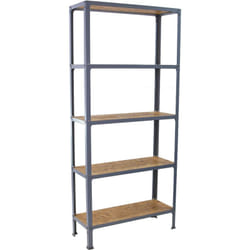 Scaffale in metallo Simon Rack senza viti colore grigio/osb 5 ripiani 1800x800x300 mm Made in Spain
