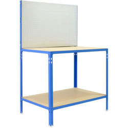 Simonrack - Scaffale in metallo Simon Rack senza viti colore blu/galvanizzato/legno 2 ripiani 1445x910x610 mm Made in Spain