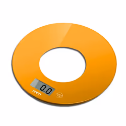 Sogo BAC-SS-3965-O, Bilancia da cucina elettronica, 5 kg, 1 g, Arancione, Vetro, Superficie piana