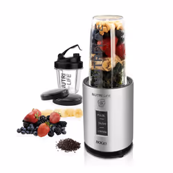 Sogo BAT-SS-5520, Frullatore da tavolo, 1 L, Funzione PULSE, Tritaghiaccio, 1200 W, Alluminio