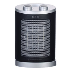 Sogo CAL-SS-18365 stufetta elettrica Interno Nero, Argento 1500 W Riscaldatore ambiente elettrico con ventilatore