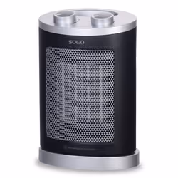 Sogo CAL-SS-18365 stufetta elettrica Interno Nero, Argento 1500 W Riscaldatore ambiente elettrico con ventilatore