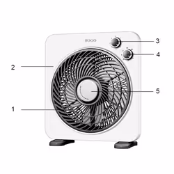 Sogo VEN-SS-21125 ventilatore Nero, Bianco