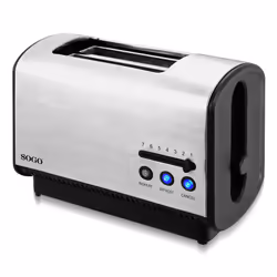 Sogo TOS-SS-5385, 2 fetta/e, Nero, Acciaio inox, Plastica, Acciaio inox, Pulsanti, Livello, 850 W, 220 - 240 V