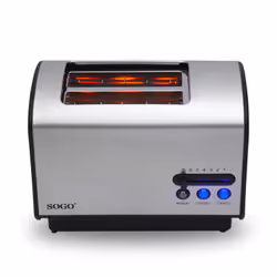 Sogo TOS-SS-5385 tostapane 7 2 fetta/e 850 W Nero, Acciaio inox