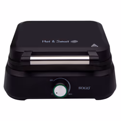 Sogo WAF-SS-7235 piastra per waffle 2 waffle 1500 W Nero, Acciaio inox