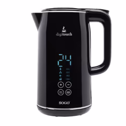Sogo KET-SS-7750, 1,7 L, 2200 W, Nero, Acciaio inox, Arresto di sicurezza contro il surriscaldamento, Senza filo