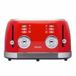 Sogo TOS-SS-5465, 4 fetta/e, Rosso, Acciaio inox, Manopola, 330 mm, 290 mm