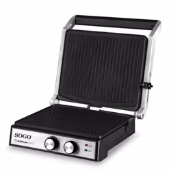 Sogo SAN-SS-7132 tostiera 2000 W Nero, Acciaio inox