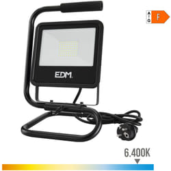 EDM - Faretto de faretto da terra a led 50w 4000lm 6400k luce fredda serie nera