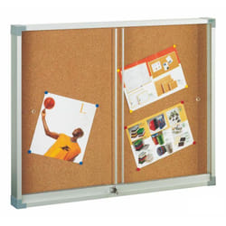 FAIBO 614-2T bacheca per annunci Bacheca fissa Marrone, Argento, Trasparente Alluminio, Sughero, Truciolato, Plastica