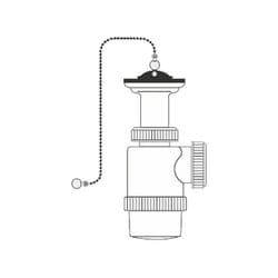 EDM - Sifone per bottiglia espandibile v70 1' 1/2' con catenella e coperchio