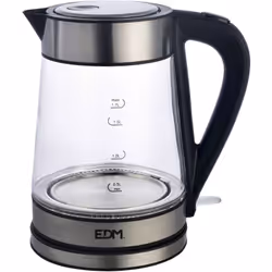 Bollitore dedede acqua de vetro + acciaio inox 1,7 litri 1850 - 2200w edm. spegnimento automatico. protezione contro l'assenz ...