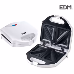Macchina per panini a doppia potenza 750w. superficie e impugnatura cool-touch. finitura bianca morbida. superficie antiadere ...