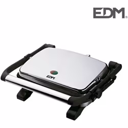 Macchina per panini a doppia griglia potenza: 1600w. superficie e impugnatura cool-touch. finitura cromata. superficie antiad ...