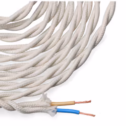 Cavi tessili temprati 2x0,75mm cotone 5m. . . . Indice di protezione IP : IP20 Certificazione : QUESTO Garanzia : 2 anni Rica ...