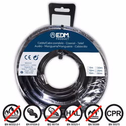 Bobina elettrica 2.5mm cavo nero 5mts senza alogeno. . . . Indice di protezione IP : IP20 Colore : Nero Certificazione : QUES ...