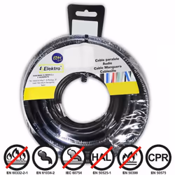 Bobina di cavo flessibile 4mm. nero 10mts senza alogeni Bobina di cavo flessibile 4mm. nero 10mts senza alogeni EAN: 84259982 ...
