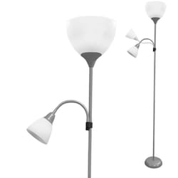 EDM - Lampada da terra Boston colore argento e27 60w e e14 40w lettore