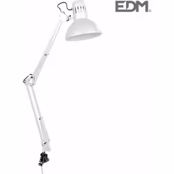 Lampada da tavolo per architetti bianco modello melbourne con staffa di fissaggio e27 edm 220-240v 50hz max 60w dimensioni: 9 ...