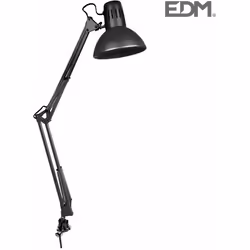 Lampada da architetto nera modello melbourne con morsetto di fissaggio e27 edm 220-240v 50hz max 60w dimensioni: 98x24cm