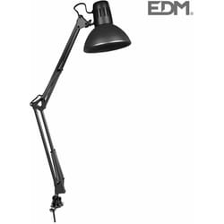 EDM - Lampada da architetto nera melbourne con morsetto di fissaggio e27 60w