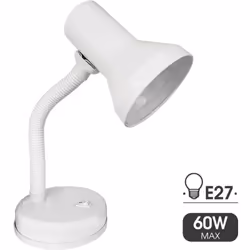 Lampada da tavolo modello london e27 colore bianco e27 Misure: 13x31cm (larghezza/altezza) potenza massima: 60w. Tensione: 22 ...