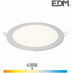 EDM - Downlight led rotondo da 20W ∅22,5cm Cromo - Bianco Naturale 4000K