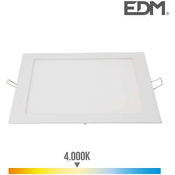 EDM - Faretto led 20W quadrato 22cm Bianco - Bianco Naturale 4000K