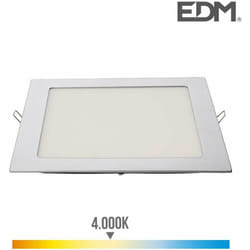 Faretto led 20W quadrato 22cm Cromo - Bianco Naturale 4000K