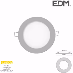 Downlight LED 6W con un flusso luminoso di 320lm. Dimensioni: ∞11,7cm foratura 10,8cm finitura cromata. Ombra leggera: Bianco ...