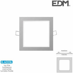 Downlight led 6W quadrato 11.7cm Chromé - Day White 6400K