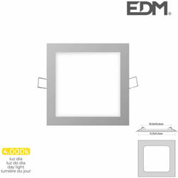Faretto led quadrato 6W 11,7cm Cromo - Bianco Naturale 4000K