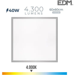 EDM - pannello led 40w 4.300lm ra80 60x60cm 4.000k Luce Neutra
