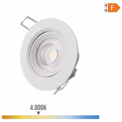 Luminaire à Culot 1 x quadrato Blanc Downlight LED 5W con un flusso luminoso di 380lm. Dimensioni: finitura bianca. Dimension ...