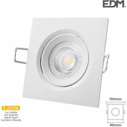 Faretto LED quadrato 5W 110mm Bianco - Bianco Naturale 3200K