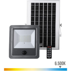 EDM - Proiettore solare di messa a fuoco con sensore - 100W - 1 200Lm - 6 500K - 18.8 x 7.3 x 27.3 cm - IP65